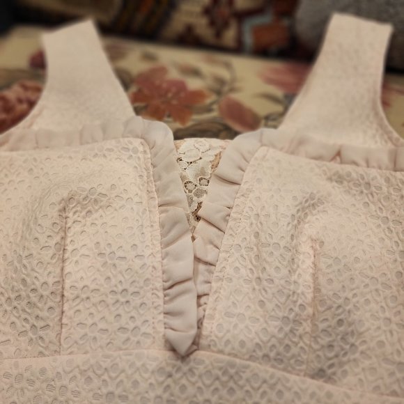 Naf Naf Pink and Lace Midi Summer Barbie Dress - Picture 4 of 6